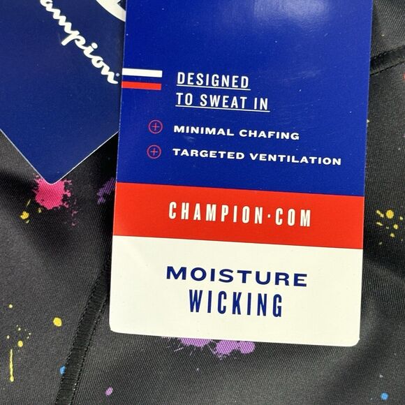 Champion Sports Bra‎ Women 1X Black Paint Splatter Athletic Moderate Support - Picture 3 of 12